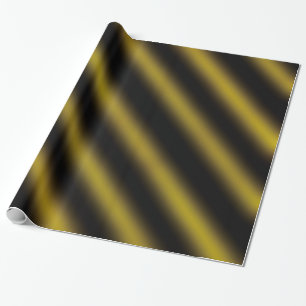 Papel De Presente Padrão de onda do tema natalino Dourado e preto