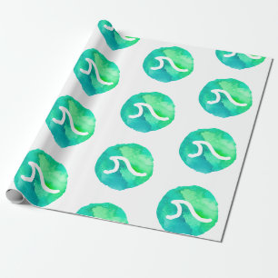 Papel De Presente Padrão de onda verde