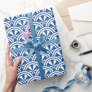 Papel De Presente Padrão de Ondas Costeiras - O Lotus Branco