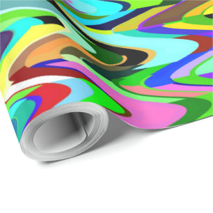 Papel De Presente Padrão de Ondas Mosaicas Coloridas #5