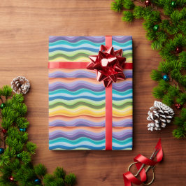 Papel De Presente Padrão de Ondulações Multicoloridas 2