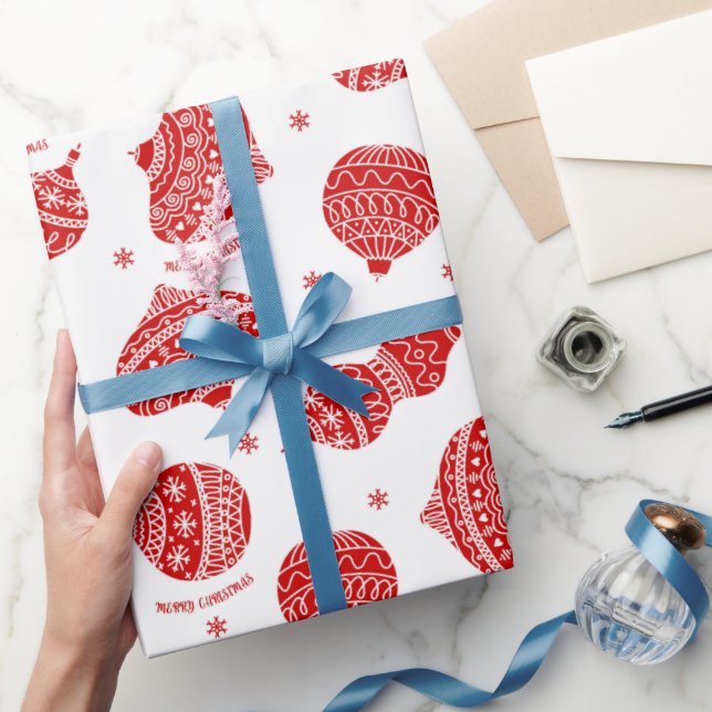 Papel De Presente Padrão de ornamento da árvore de Natal (Presentear)