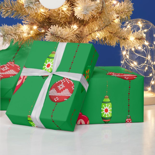 Papel De Presente Padrão de Ornamento de Estilo Retrô Natal (Feriados)