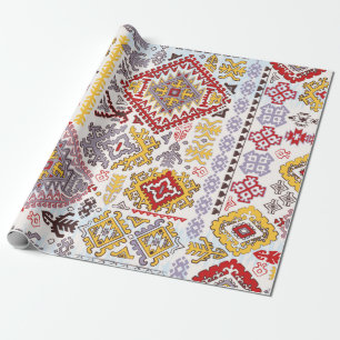 Papel De Presente Padrão de ornamento de paisley de tapley indiano.