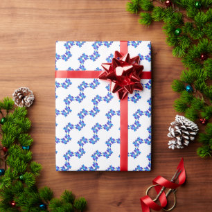 Papel De Presente Padrão de orquídeas azuis