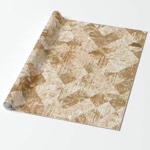 Papel De Presente Padrão de ouro de mosaico abstrato brilhante