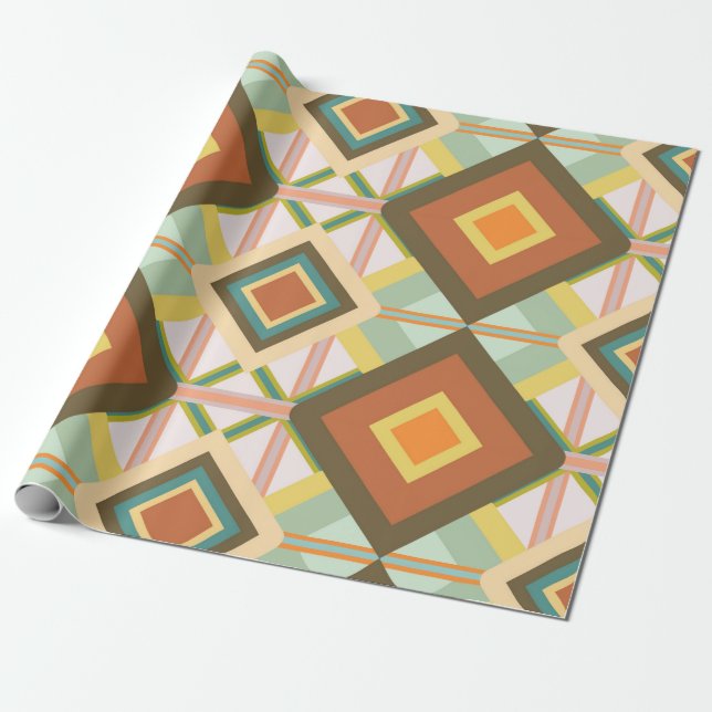 Papel De Presente Padrão de Ouros de Arte Pop da Região Sudoeste (Desenrolado)