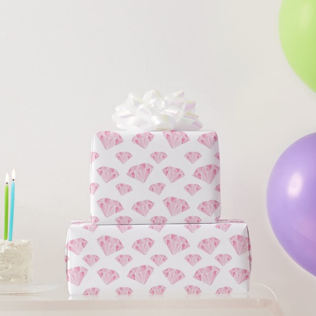 Papel De Presente Padrão de Ouros Rosa (Presentes para festas)