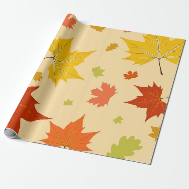 Papel De Presente Padrão de outono (Desenrolado)
