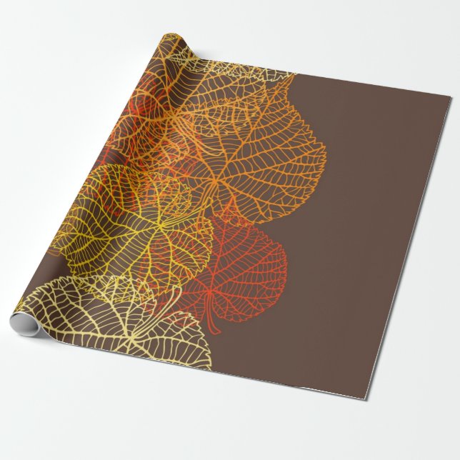 Papel De Presente Padrão de outono (Desenrolado)