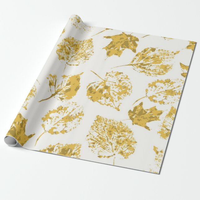 Papel De Presente Padrão de outono (Desenrolado)