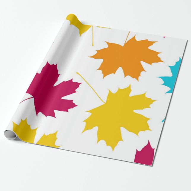 Papel De Presente Padrão de outono (Desenrolado)