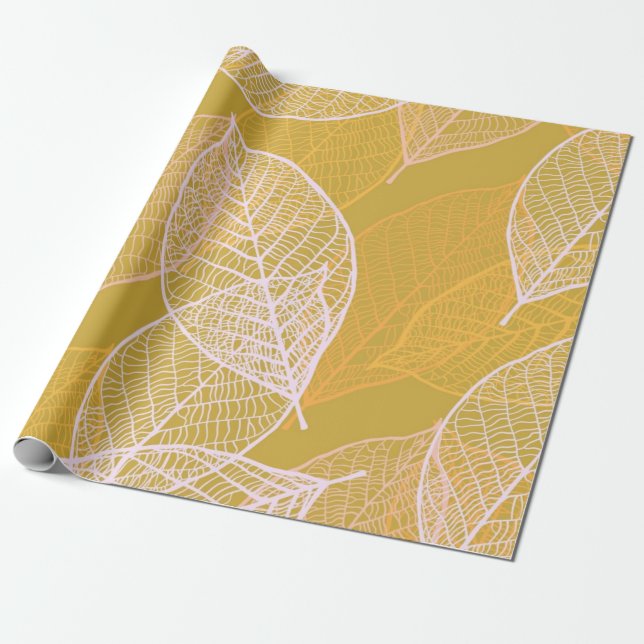 Papel De Presente Padrão de outono (Desenrolado)