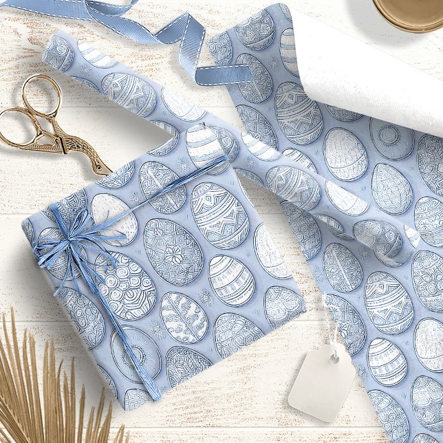 Papel De Presente Padrão de Ovos de Páscoa decorados ID1096 (Criador carregado)