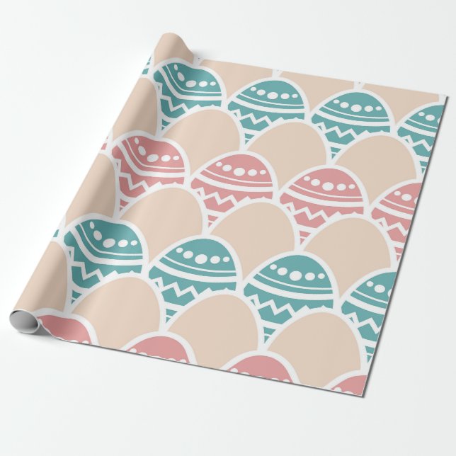 Papel De Presente Padrão de Ovos de Páscoa Pastel (Desenrolado)