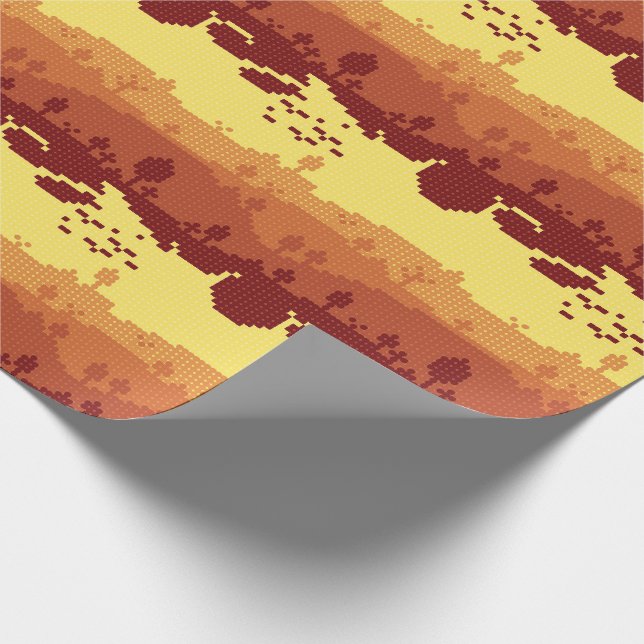 Papel De Presente Padrão de Paisagem em Pixel (Ponta)