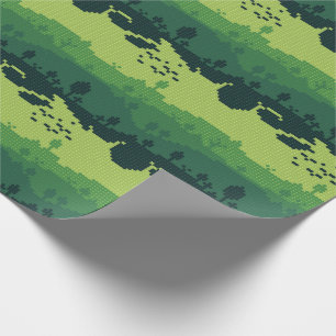 Papel De Presente Padrão de Paisagem em Pixel