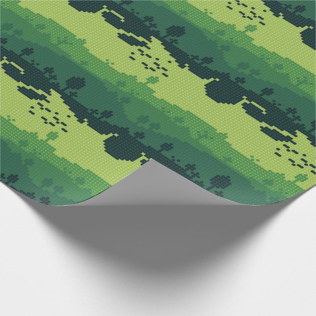 Papel De Presente Padrão de Paisagem em Pixel (Ponta)