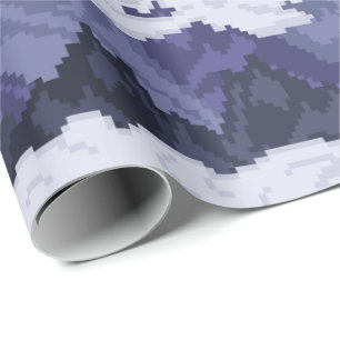 Papel De Presente Padrão de Paisagem Montanhosa em Pixel Art
