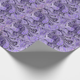 Papel De Presente Padrão de Paisley Roxo Retro