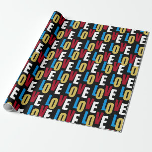 Papel De Presente Padrão de palavra de amor