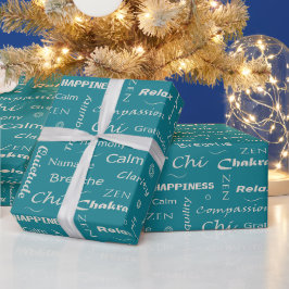 Papel De Presente Padrão de Palavras de Atenção Plena