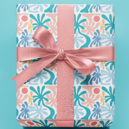 Papel De Presente Padrão de Palmeira Tropical Festa de Verão