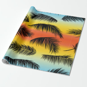 Papel De Presente Padrão de palmeiras tropicais