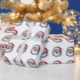 Papel De Presente Padrão de Papais noeis engraçados