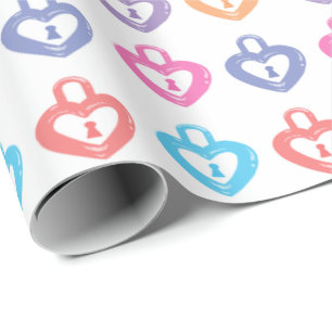 Papel De Presente Padrão de Pastel de Bloqueio Cardíaco