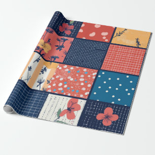 Papel De Presente Padrão de patch de grade flexível moderno