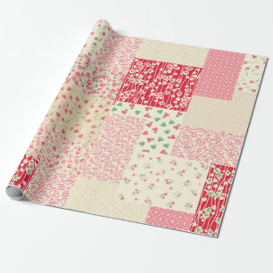 Papel De Presente padrão de patch sem costura desenhado à mão com