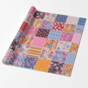Papel De Presente Padrão de patch sem costura em branco