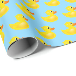 Papel De Presente Padrão de Pato de Borracha Amarelo Kawaii
