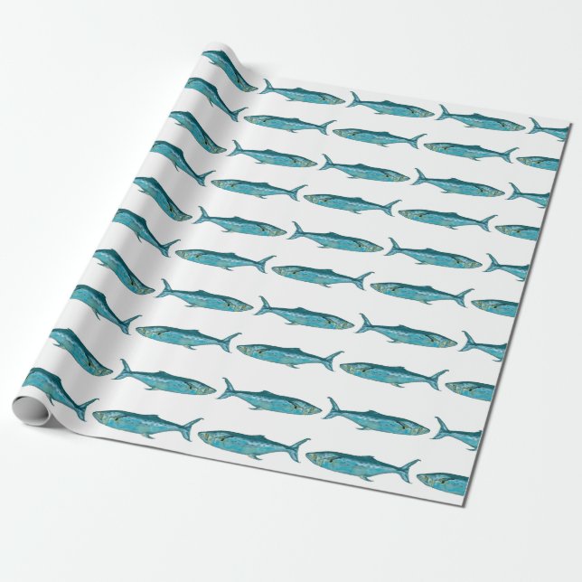 Papel De Presente Padrão de Peixe (Desenrolado)