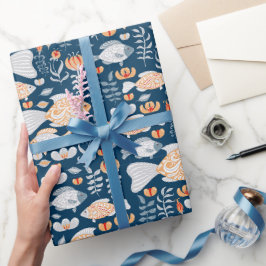 Papel De Presente Padrão de Peixe Moderno