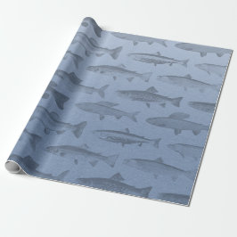 Papel De Presente Padrão de Peixe Personalizado 'Preferia Estar Pesc