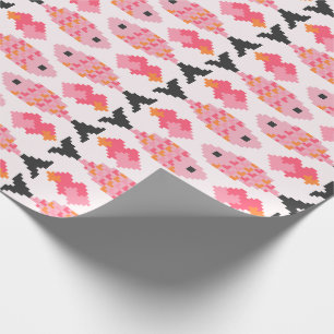 Papel De Presente Padrão de Peixe Pixel e Corações
