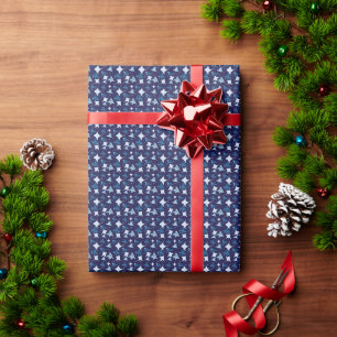 Papel De Presente Padrão de peixes de raia azul