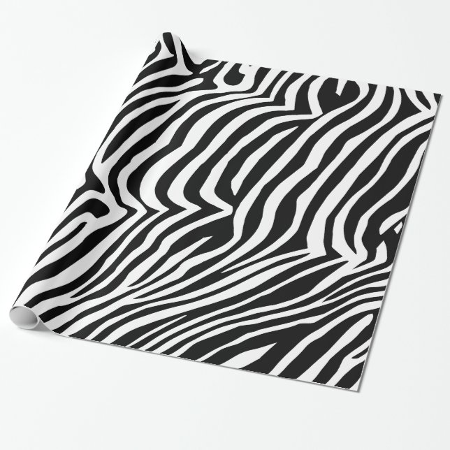 Papel De Presente Padrão de pele de zebra (Desenrolado)