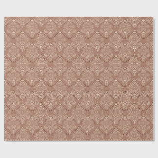 Papel De Presente Padrão de Pena Art Nouveau em Laranja