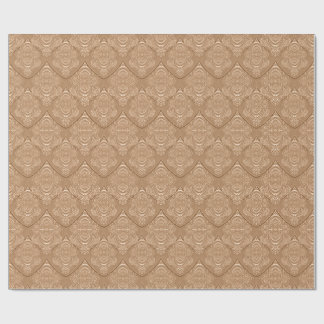 Papel De Presente Padrão de Pena Art Nouveau em Laranja Claro