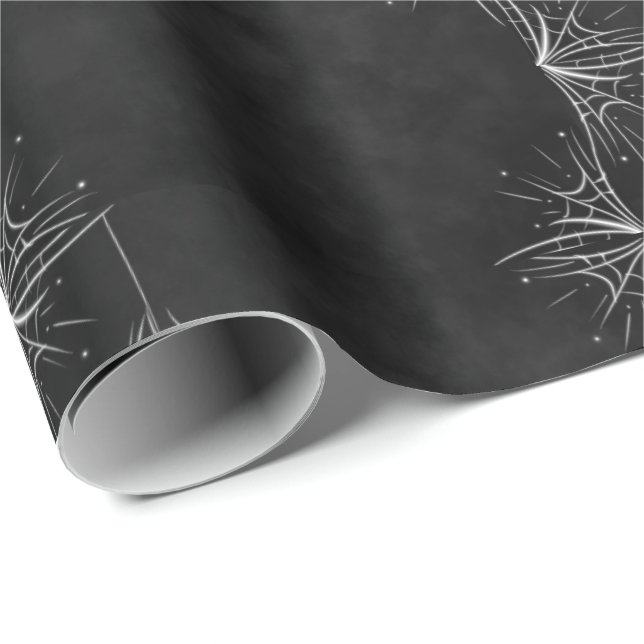 Papel De Presente Padrão de Pensamento da Aranha de Chalkboard Cute  (Ponta do rolo)