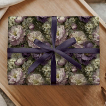 Padrão de Peônia Floral Roxo Vintage Suave Românti