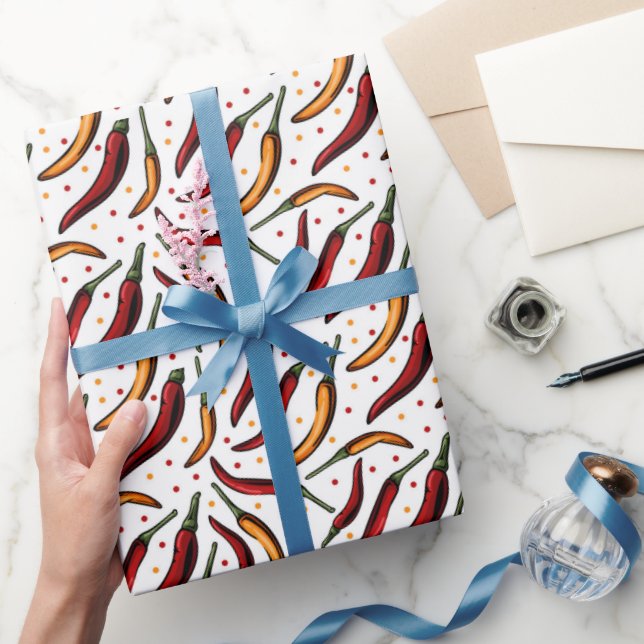 Papel De Presente Padrão de Peppers Red Chili (Presentear)