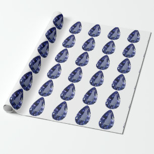 Papel De Presente Padrão de pera azul
