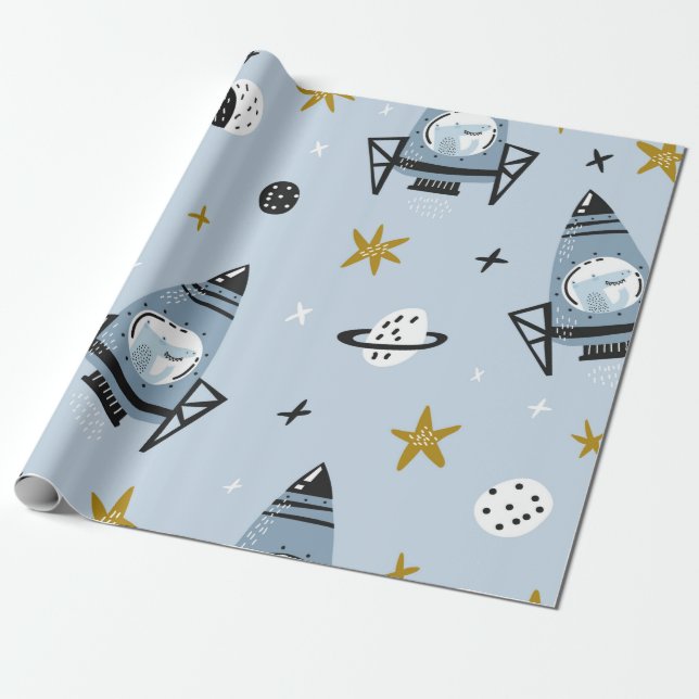 Papel De Presente Padrão de permuta infantil com espaço desenhado à  (Desenrolado)
