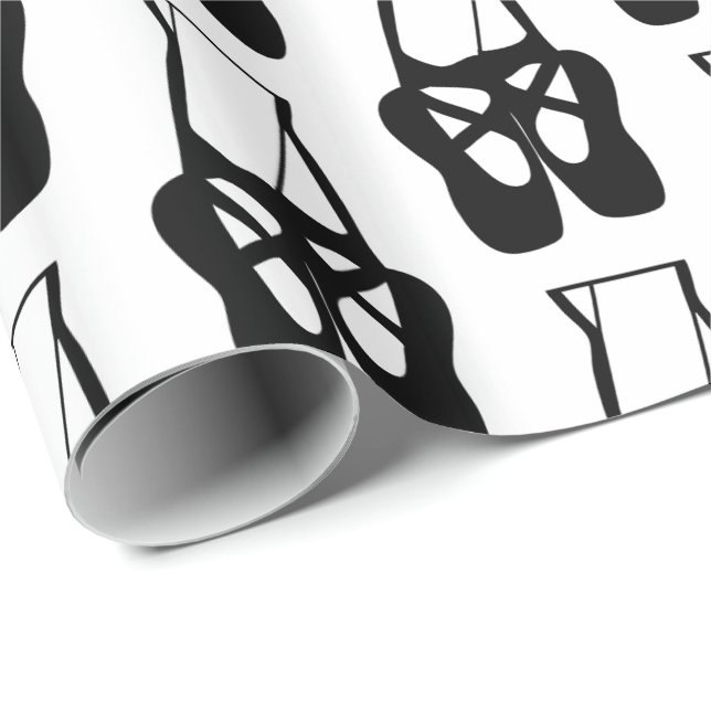 Papel De Presente Padrão de Pernas e Slippers do Dançarino do Balé B (Ponta do rolo)