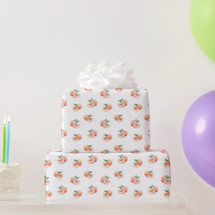 Papel De Presente Padrão de Pêssego de Aquarela