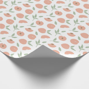 Papel De Presente Padrão de Pêssego de Coral Vintage